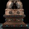 Bruciatore di Incenso Multifunzionale Lega Incisa Grande Dimensione Stupa Fornello per Aromaterapia Forno per Fumo da Meditazione Altari Decorativo