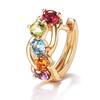 Summer Festival Natural Stone Earrings for 14K Gold with Natural and Multicolored Hoop Cartilage Single White Anniversary Gift Women, Garnet,