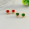 Sweet Fashion Temperament Light Luxury Love Zircon Stud Earrings High Sense Cold Wind Earrings