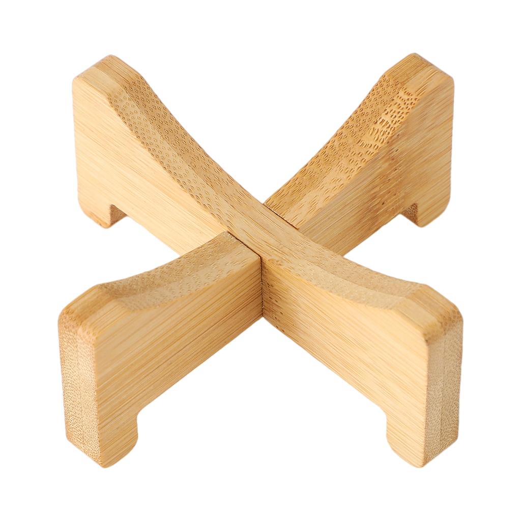 Pflanzenständer Bambus Blumentopfschale Kreuzförmig Multifunktion für Haustier Zuhause Küche 29x6cm