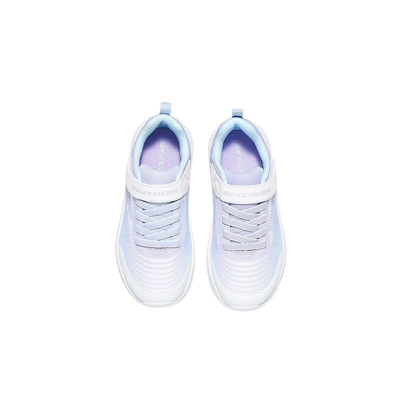 Skechers Girls Fashion Comfortable Non-Slip Durable Low-Top Casual Shoes Kids Sneaker White Purple 303575L-WLVM