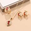 Brazil  Gold Plated Eye Shape Zircon Accessories Dubai Luxury Quality Jewelry Necklace And Pendant Woman‘S Earring Set