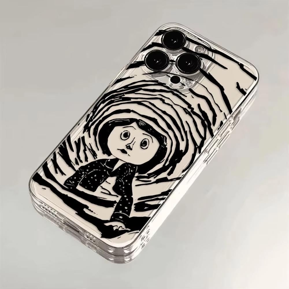 Coraline Phone Case For iPhone 17 Air 16 e 15 14 13 12 11 Pro Max Plus Mini SE 2020 2022 Soft Transparent Case