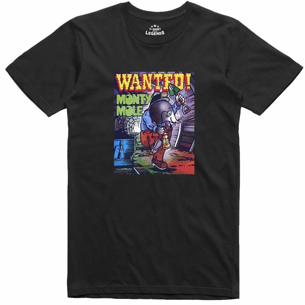 

Wanted Monty Mole Spectrum 48k C64k Classic Game Ofiicially licensed T Shirt XL