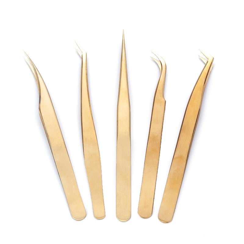 Eyelash Extension Tweezers Straight Curved Tweezers Classic & Volume Lashes Extensions Tweezers Dolphin/Golden
