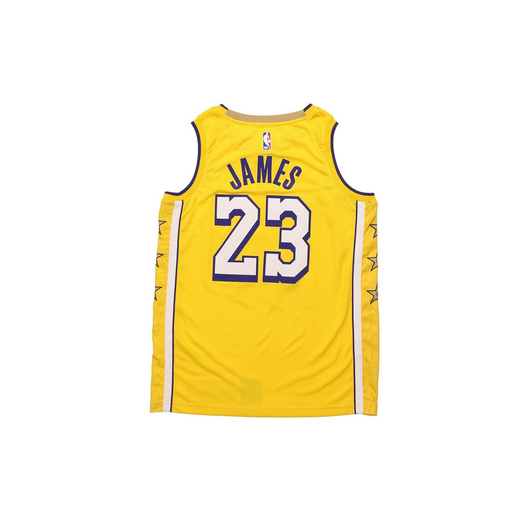 Nike NBA City Edition Jersey, 2019-20, Lakers, James #23 Men Tops Yellow AV4646-729
