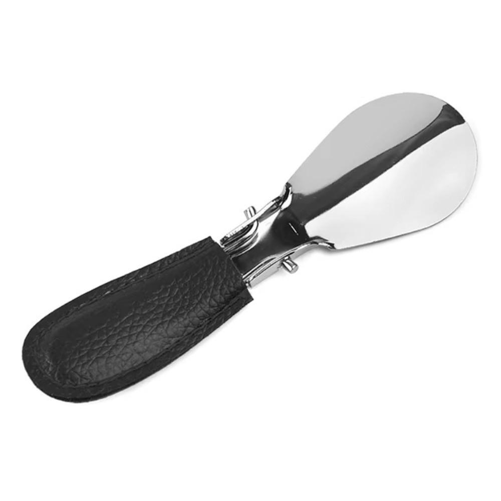 Leather Bag Elderly Person Folding Shoehorn PU Handle Portable Shoe Lifter Tool Travel