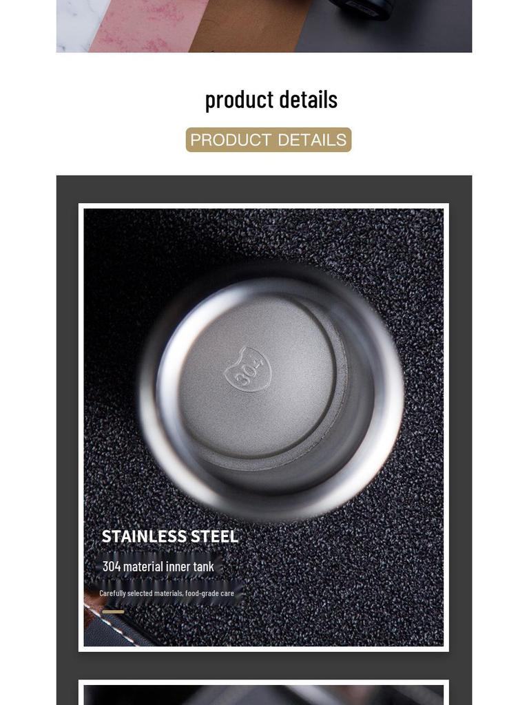 Double-Layer Vacuum Insulated 304 Stainless Steel Water Cup with Flip Lid - Portable & Thickened