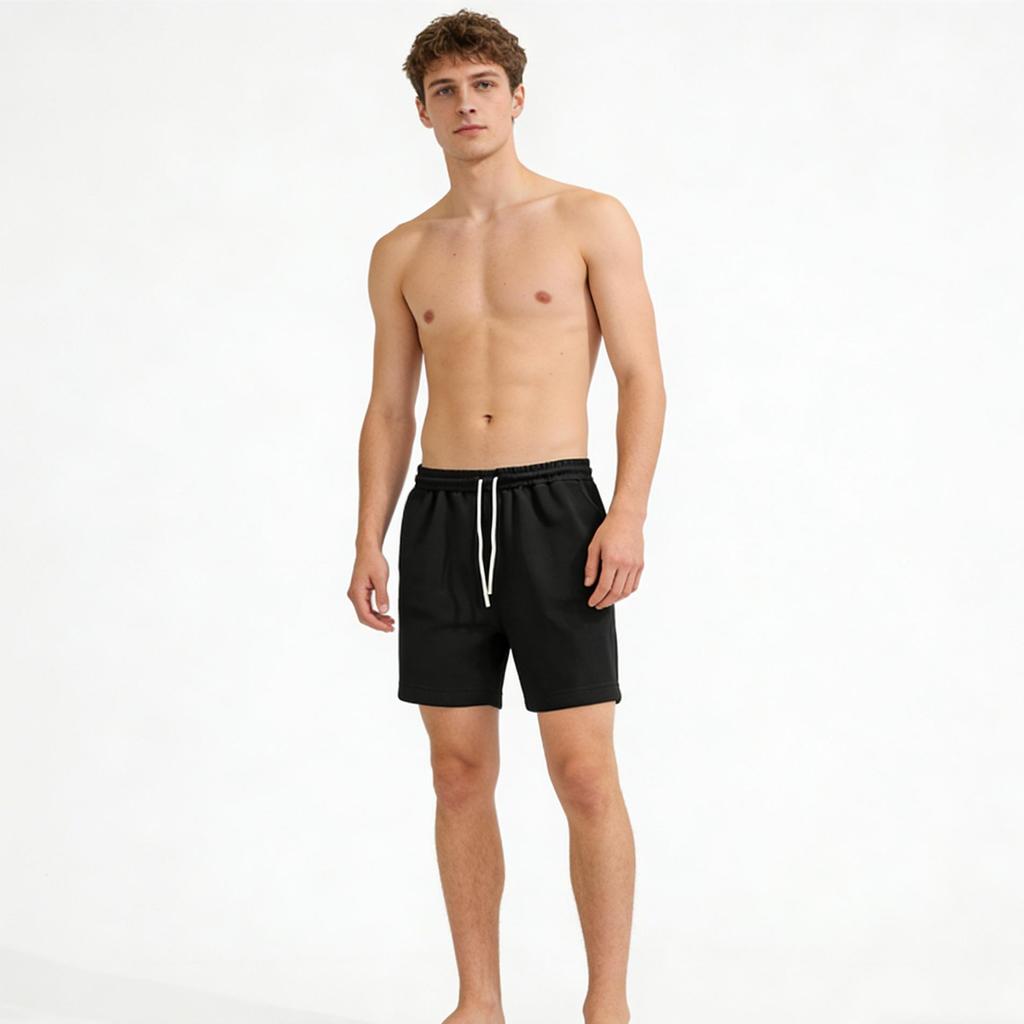 Herren Casual Shorts mit Kordelzug und elastischem Bund, Mehrfarbige Basic Lockere Gerade Bein Bermuda Shorts, Vielseitige Strandshorts für Zuhause und Sport
