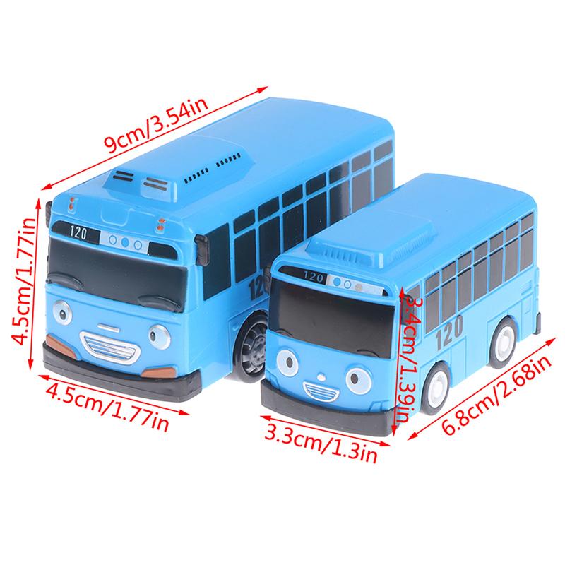 4Pcs Tayo The Little Bus Cartoon Pull Back Car Toy Set Kids Educational Gift