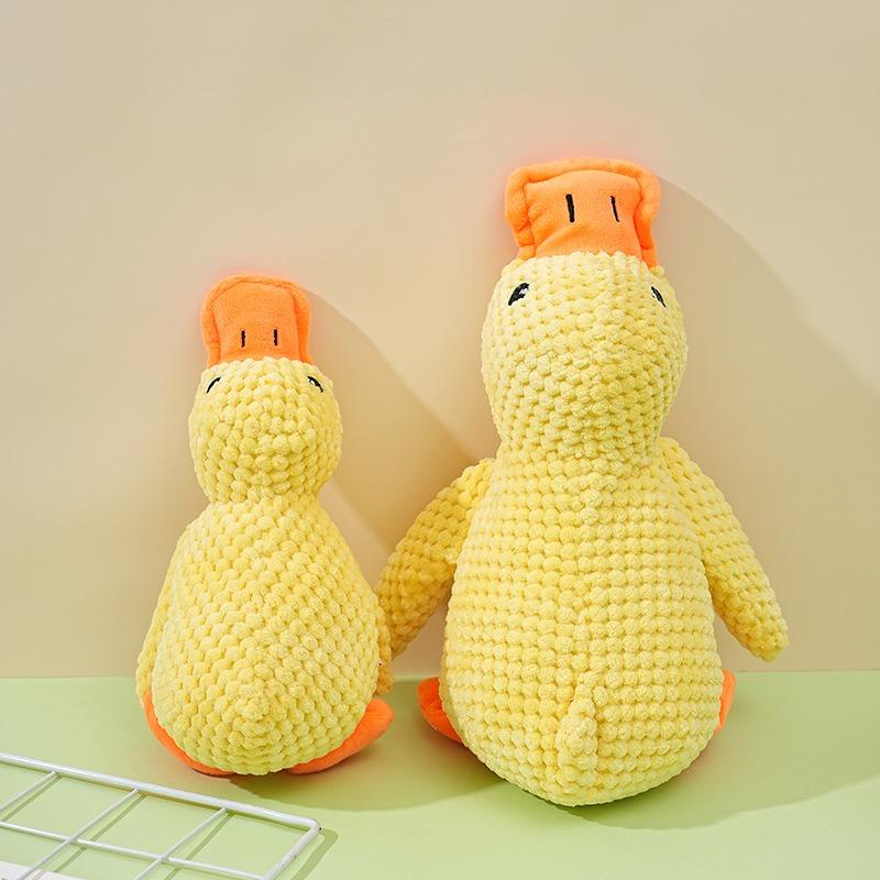 Pet Plush Toy Dog Calming Duck Stuffed Duck Toys Chew Toy Durable Squeaky for Puppy Pet Teeth Cleaning Chew Toy Pet Supplies