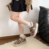 Warm wool cotton shoes step on shit feeling leopard print bread shoes 2025 winter new retro thick-soled low-top snow boots women