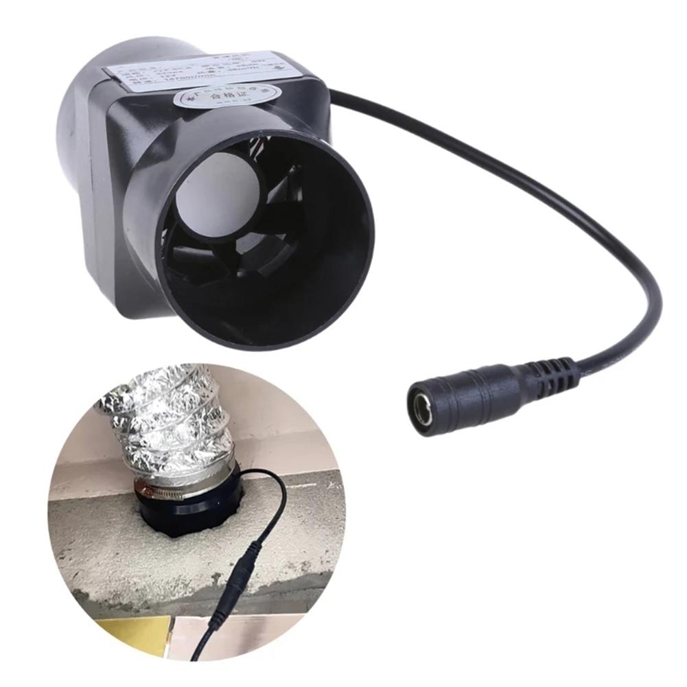 12V Inline Duct Fan Inline Exhaust Fan Quiet Air Circulation Stale Air Remover Efficient Airflow Flexible Installation Options