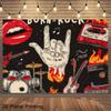 Rock Music Party Backdrop Banner, Rock Elements Illustration Polyester Photo Background, Wall Decor for Home Party Wedding Birthday Studio