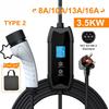 Type2 Portable EV Charger 16A 3.5KW Electric Vehicle Charger Multiple Protections Car Charging Station