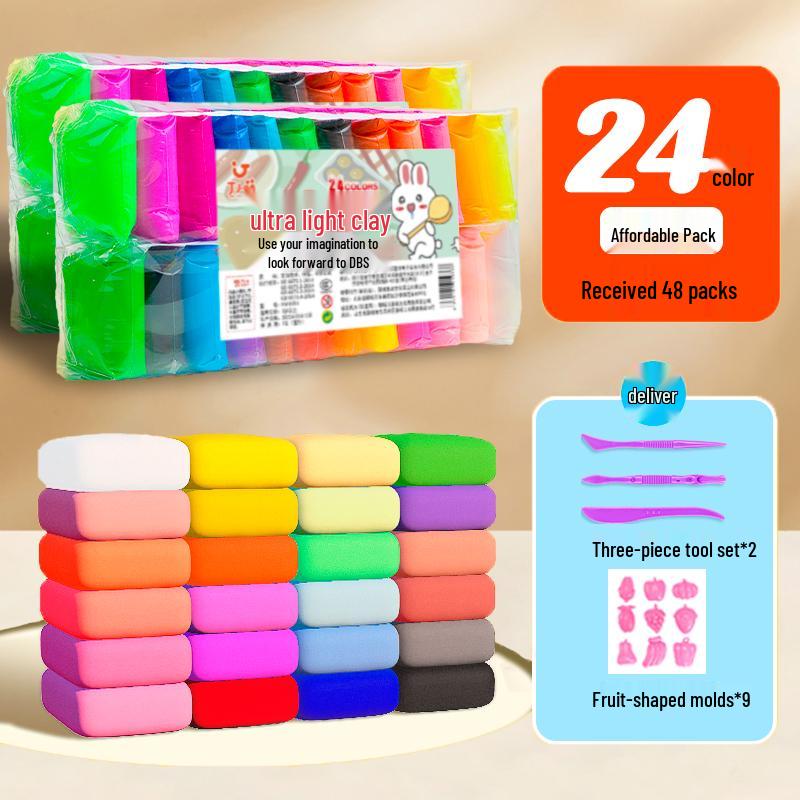 Kinder-Bastelset mit Ton: 12/24/36 Farben Handmodellier-Knete-Packung