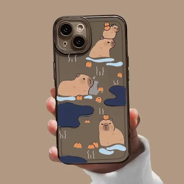 Cute Cartoon Capybara Phone Case for Iphone 12 13 11 14 15 Pro Max X XS MAX XR 7 8Plus SE2 Funny Animal Couple Soft Cover Fundas