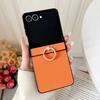 Luxury Lychee Pattern PU Leather Phone Case For Samsung Galaxy Z Flip 7 FE 6 5 4 3 5G Ring Holder Hinge Protective Cover
