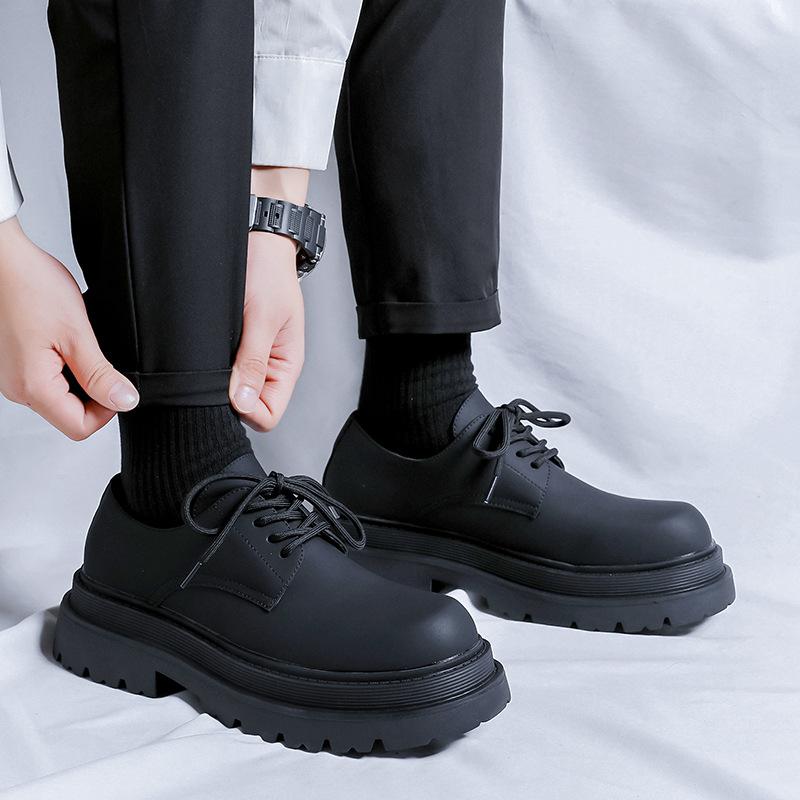 Derby shoes men's matte premium low-top Martin shoes British style black tooling platform casual big head 58864-R
