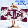 Texas A&M Print Beach Towel, Large Soft Quick Dry Towel for Beach Camping Swimming