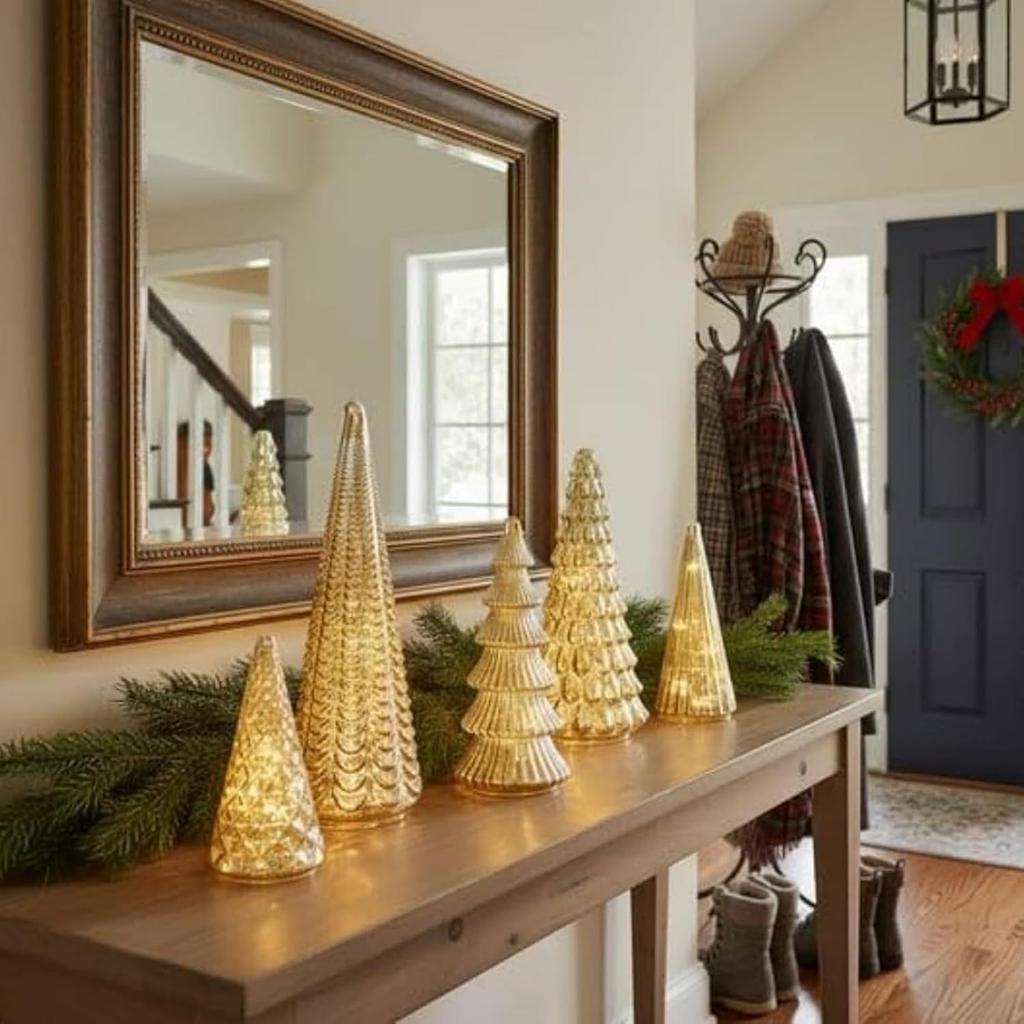 Leuchtendes Glas-Weihnachtsbaumschmuck Neues Schreibtisch-Dekoration Für Instagram Foto-Requisiten Festliche Beleuchtungsdekoration