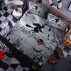Halloween Theme Duvet Cover Set Funny Witch Skull Pumpkin Print Bedding Set Soft Breathable Duvet Cover For Bedroom Decor