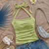 Women's Vacation Style Crop Top, Halter Neck Camisole, Sleeveless Short Tank Top