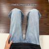 JYL Unisex Wide-Leg Jeans American Vintage Embroidered  Autumn Extended Denim