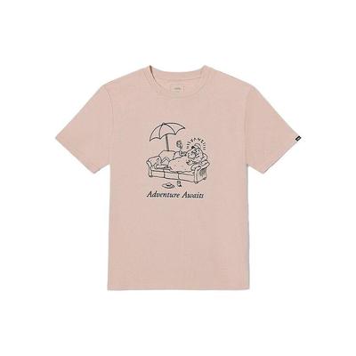 Vans Koszulka z nadrukiem Sofa Potato Lenistwo Wygodna Oddychająca Unisex Topy Różowy Dymny VN0002PDBQL