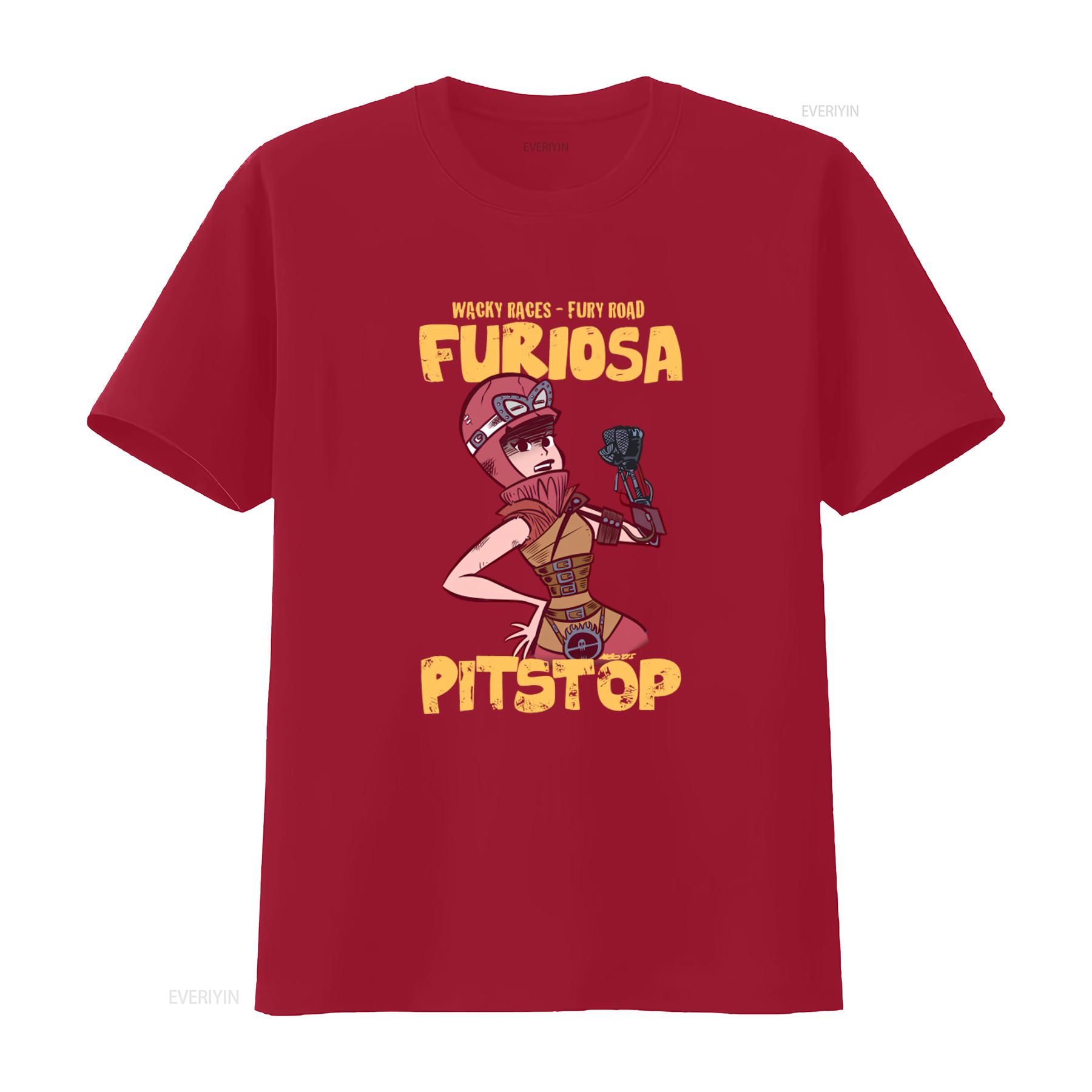 Furiosa Pitstop Penelope Wacky Races X Mad Max Fury Road T Shirt for Cool Design Black vintage Washed Versatile Stylish S