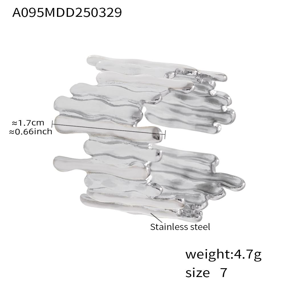 Falling Water Shape Rings In Stainless Steel For Women Men 18k Gold Plated Waterproof No Tarnish Unisex Open Ring Couple Jewelry