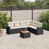 Vidaxl 7-Cz. Garden Lounge Set, With Cushions, Black