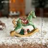 Vintage Christmas Ornament Resin Resin Figurine Retro Rocking Horse Ornament  Window Display
