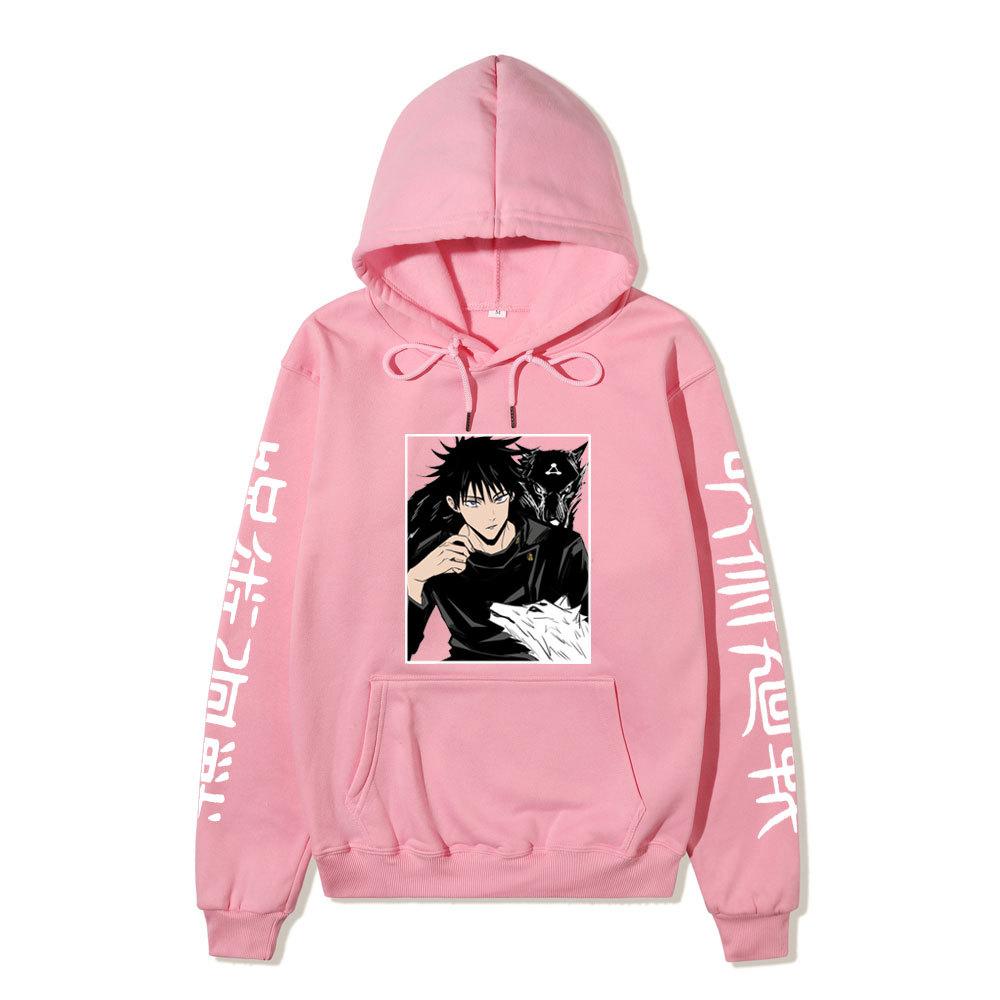Japanese Anime Hoodie Sweatshirt Jujutsu Kaisen Satoru Gojo Anime Print Soft Fleece Warm Long Sleeve Hooded Sweatshirt