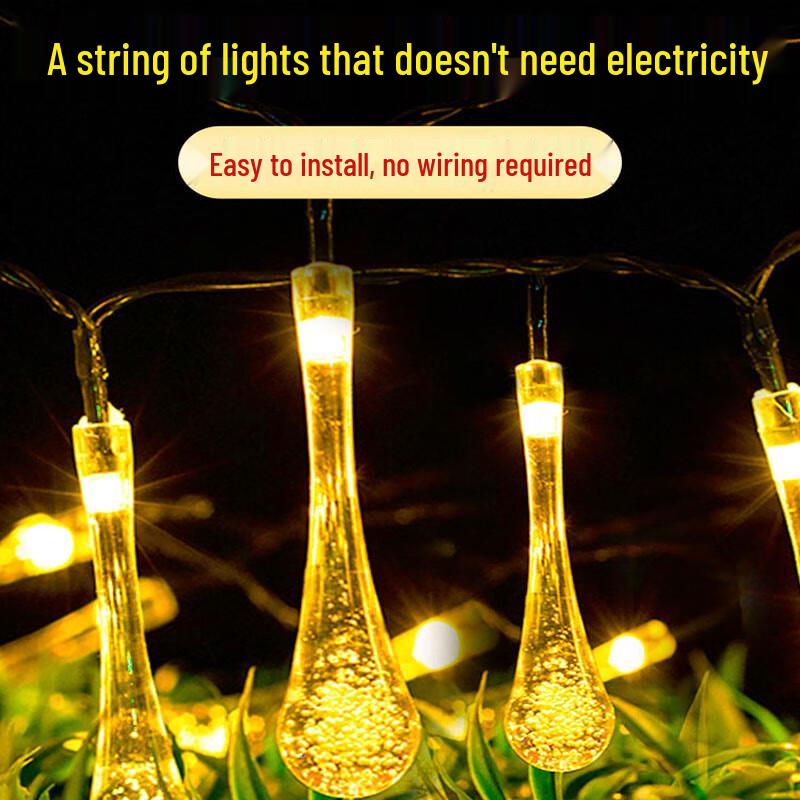 Solar LED Water Drop String Lights