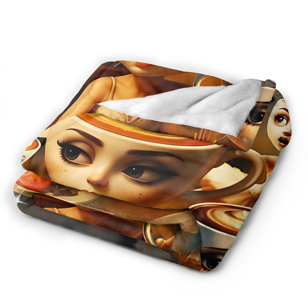 Ballerina Uchina Funny Italian Brainrot Meme Plush Blanket Students Flannel Throw Blanket For Couch Sofa Bed Warm Bedspread