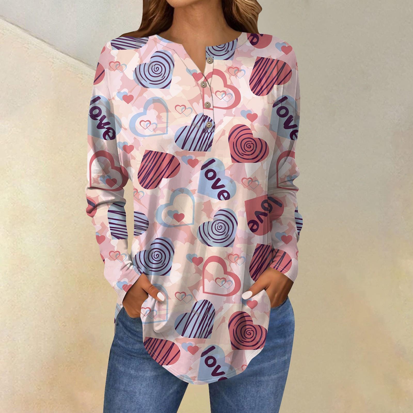 

Футболки для женщин, осенние повседневные рубашки с длинным рукавом на пуговицах, толстовки с винтажным графическим принтом, топ-пуловер XL арбуз красный