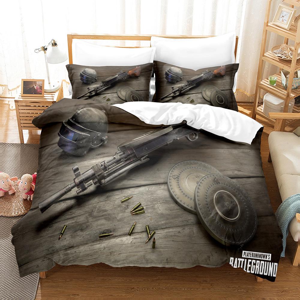 Playerunknown'S Battlegrounds Home Textiles Bedding Three-Piece Digital Printing Quilt Set Four-Piece Abrasive Cloth Set