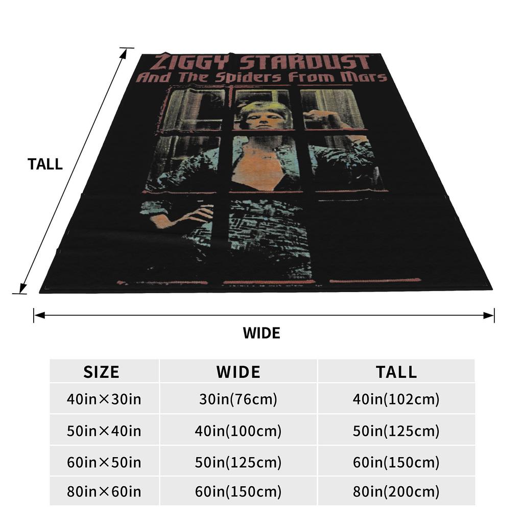 From Mars Davids Star Bowied Blanket Multi-size Soft and Lightweight Singer Musician Throw Blankets for Sofa Couch and Bed