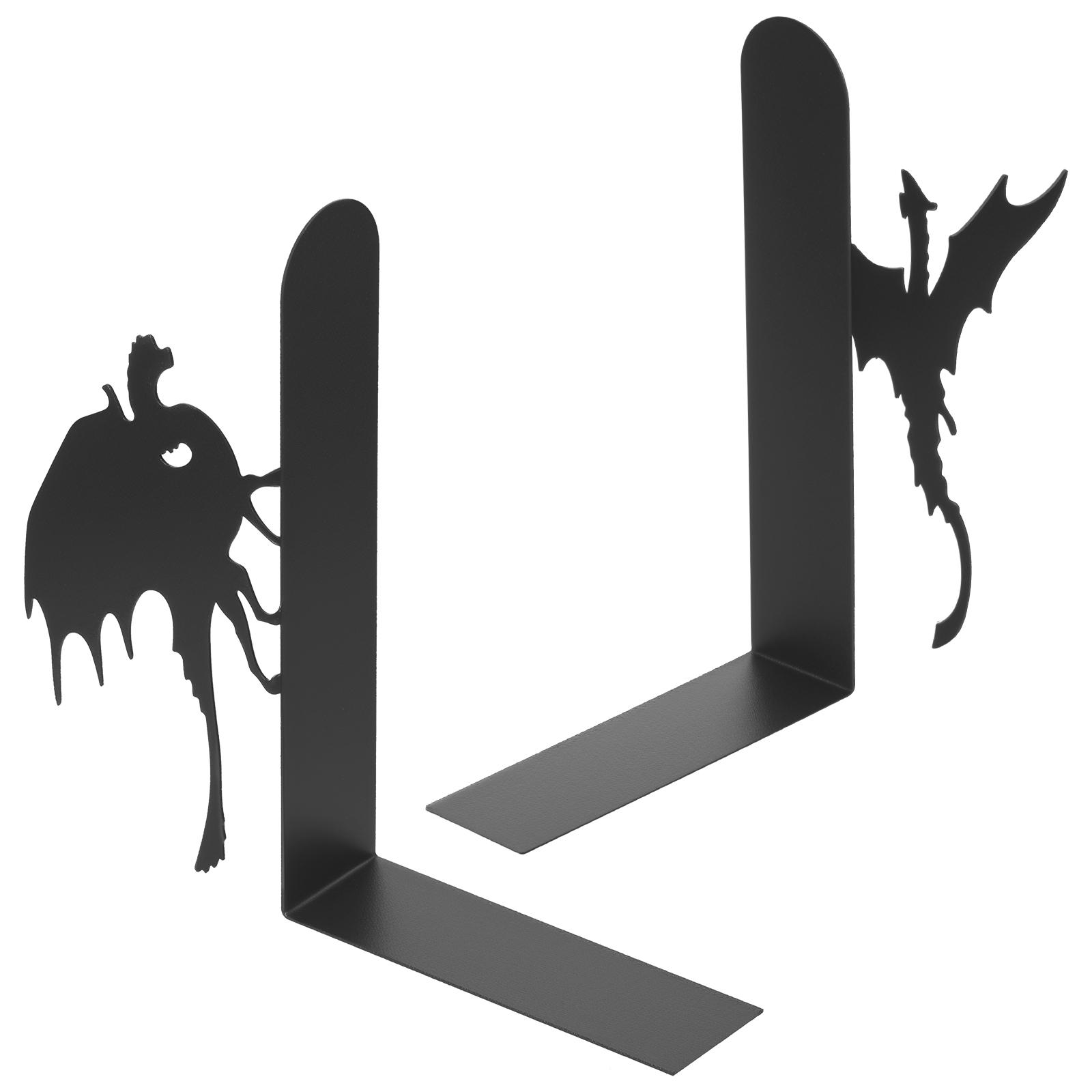 2 шт. Подставка для книг в виде дракона/кошки Металлическая подставка для книг Устойчивая к ржавчине Устойчивая поддержка Держатели для книг Хранение документов Подставки для книг для дома и офиса
