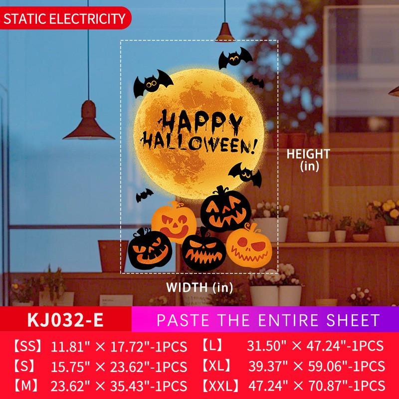 Halloween Horror Sticker Bloody Pumpkin Pendant Static Cling Window Decal Spider Web Decor Home Party