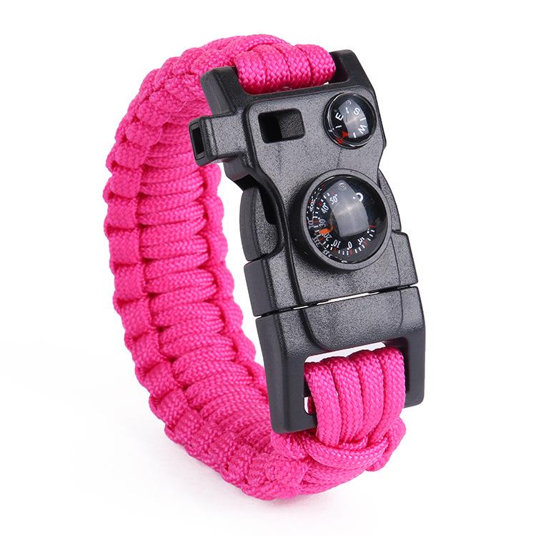 Pulsera Multifuncional de Supervivencia al Aire Libre de Paracord con Brújula y Silbato
