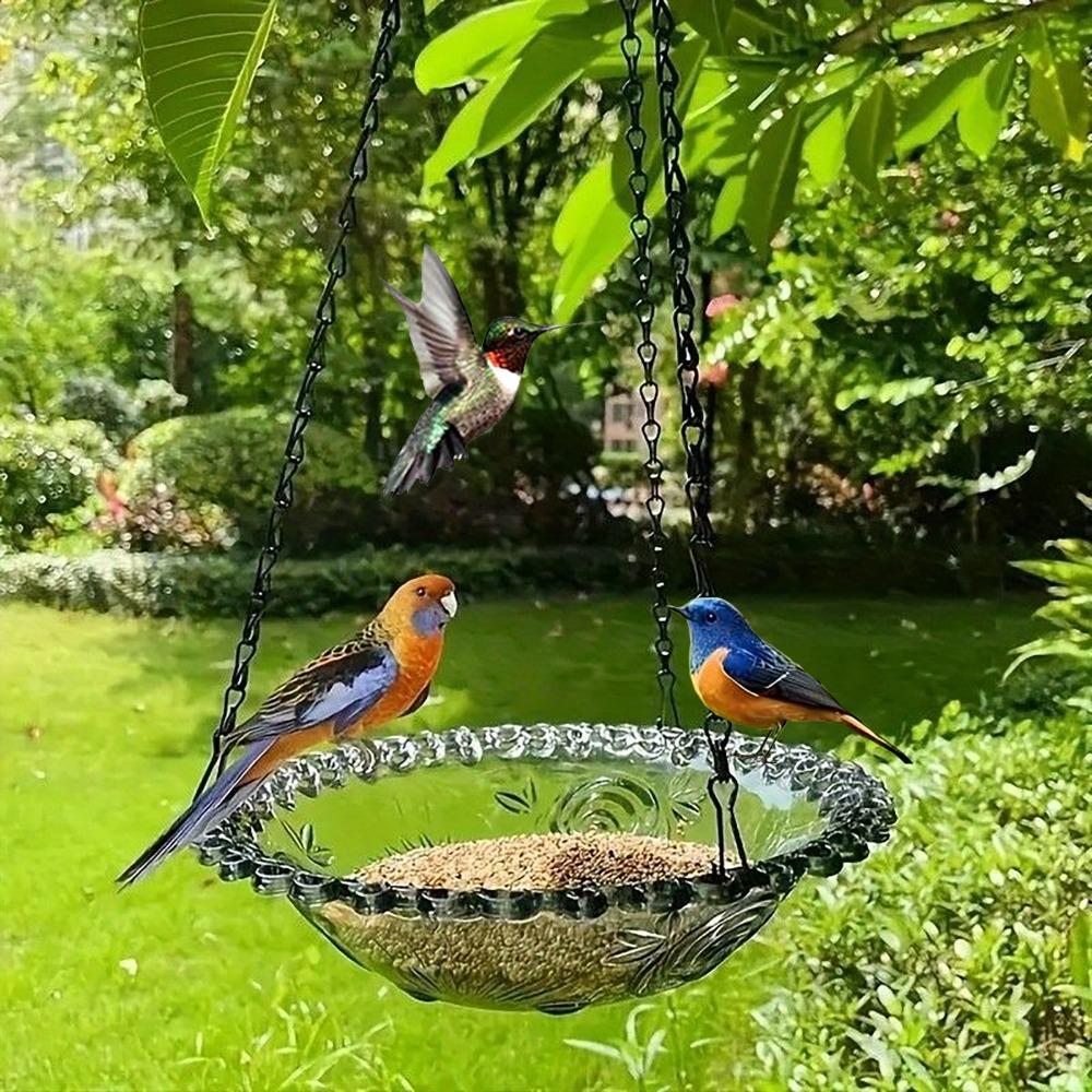 

Metal Bird Bathtub Hanging Bathroom Feeder Multifunction Bird Feeder Garden Courtyard Decoration сірий