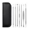 Stainless Steel 7-Piece Blackhead & Pimple Extractor Set with Double-Headed Tools for Acne Removal