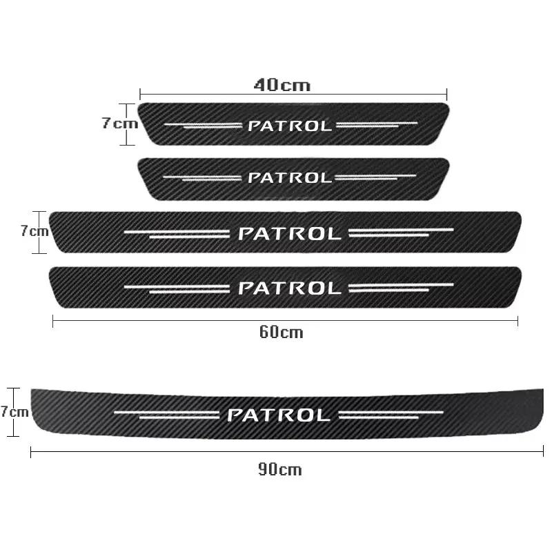 For Patrol Y62 2013- Carbon Fiber Car Door Threshold Sill Protector Trunk Rear Stickers Car Accessories
