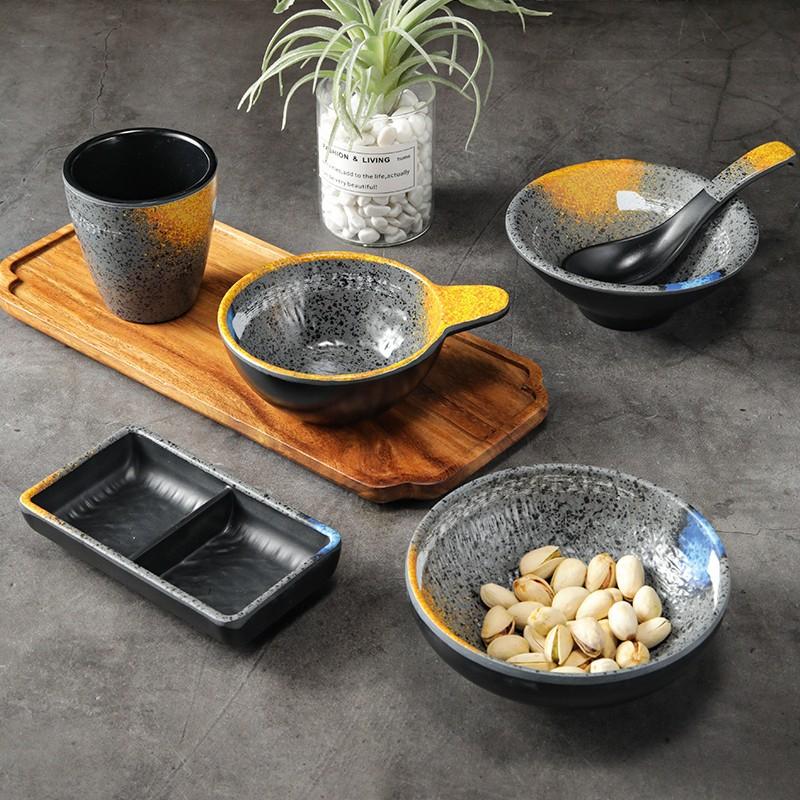 Pretty Melamine Sauce Dishes Japanese Restaurant Dipping Soy Container Seasoning Plate Kimchi Bowl Frosted Tableware for Kitchen