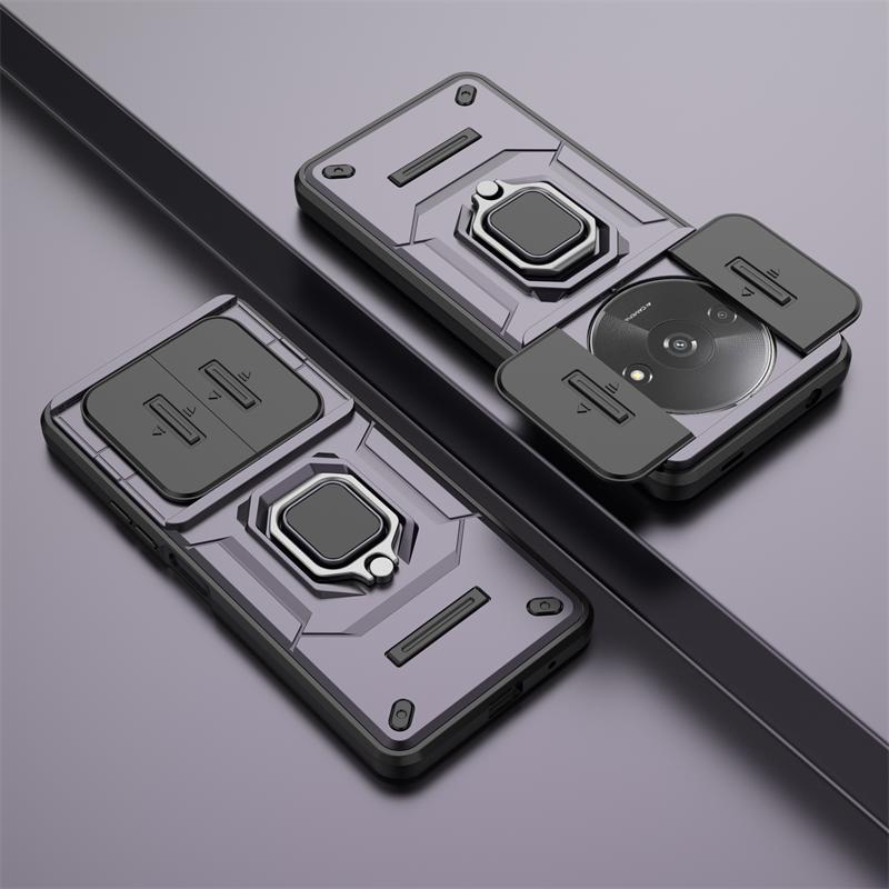 For Xiaomi Redmi A3 4G Case Slide Camera Shockproof Armor Phone Case for Xiaomi Redmi A3 A 3 2024 Magnetic Stand Ring Back Cover
