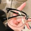 Men Square Frame Computer Myopia Eyeglasses Chic Trendy Anti-blue Light Near Sight Glasses Finished Diopter Eyewear To -4.0
