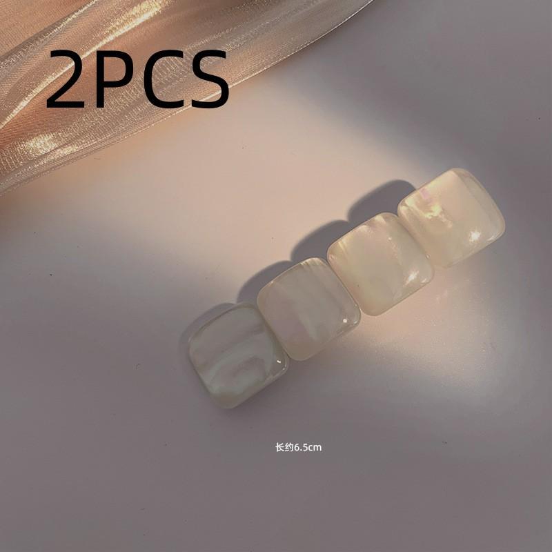

2 шт. Модная заколка для волос в виде сердца из смолы цимофан с полоской, белая опаловая заколка для волос, женская боковая заколка, простая заколка-невидимка, головной убор, заколка для волос