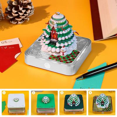 3D Paper Sculpture Calendar 2026 Daily Tear-Off Notepad with Tree House Design Desktop Organizer Decorative Gift for Office Home Use